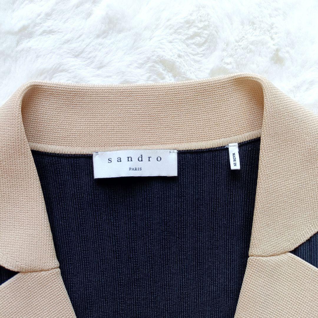 Sandro　ニットジャケット　ダブル　ブラック　ニットカーディガン