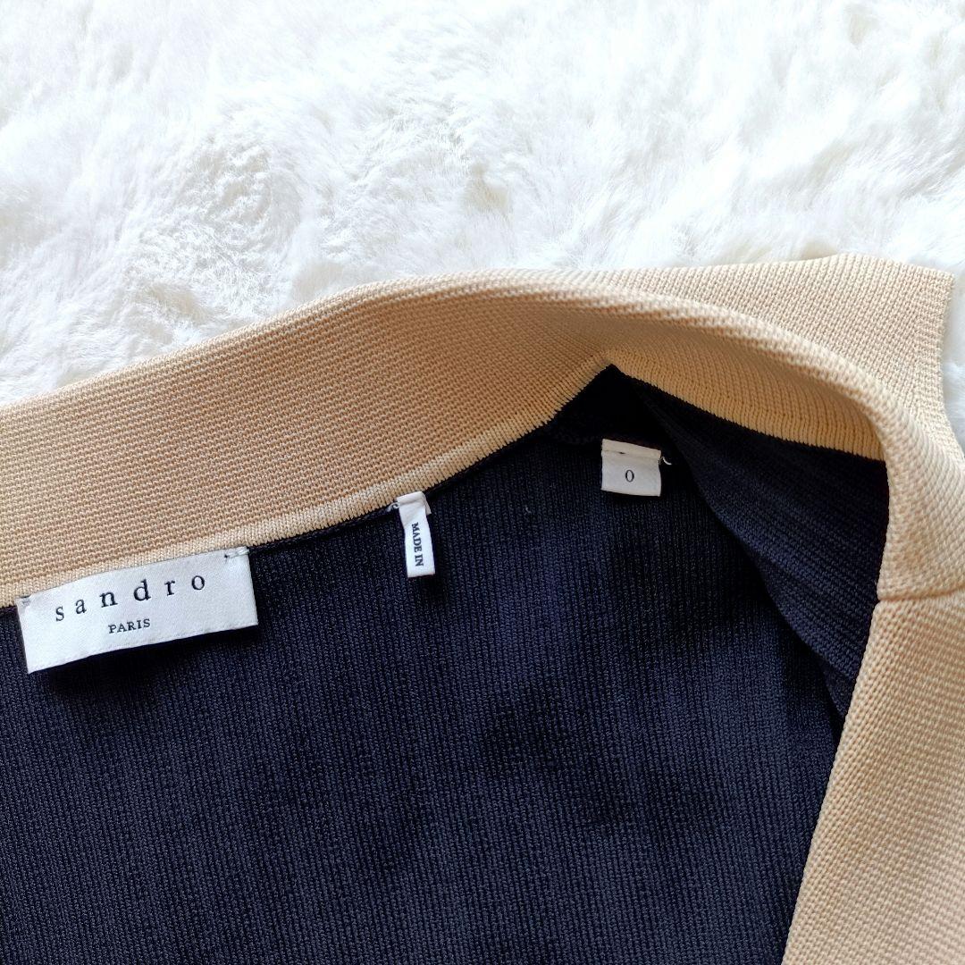 Sandro　ニットジャケット　ダブル　ブラック　ニットカーディガン