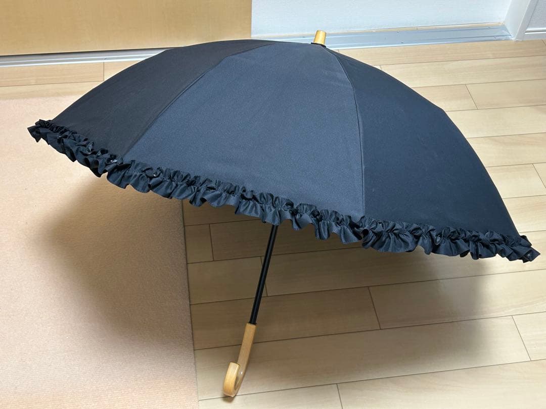 SUN BARRIER100 折りたたみ日傘/2段折りフリル