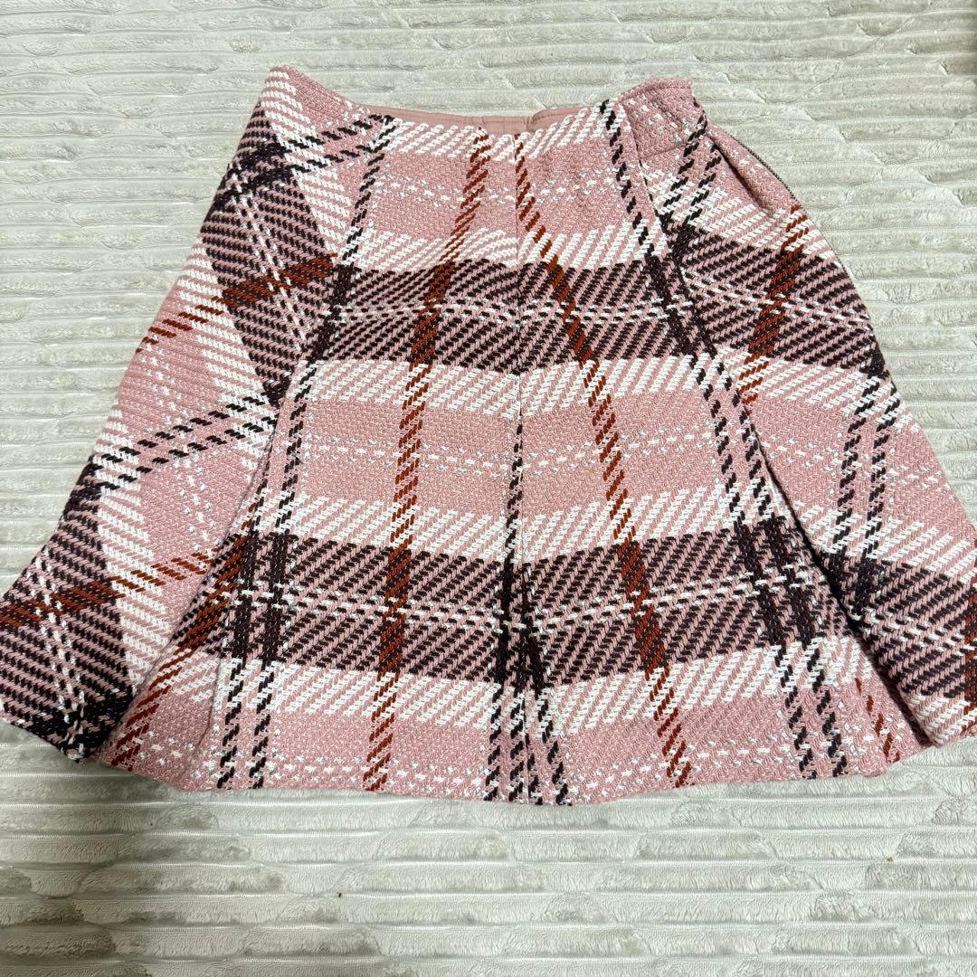 snidel ピンク ロービングチェックミニスカート