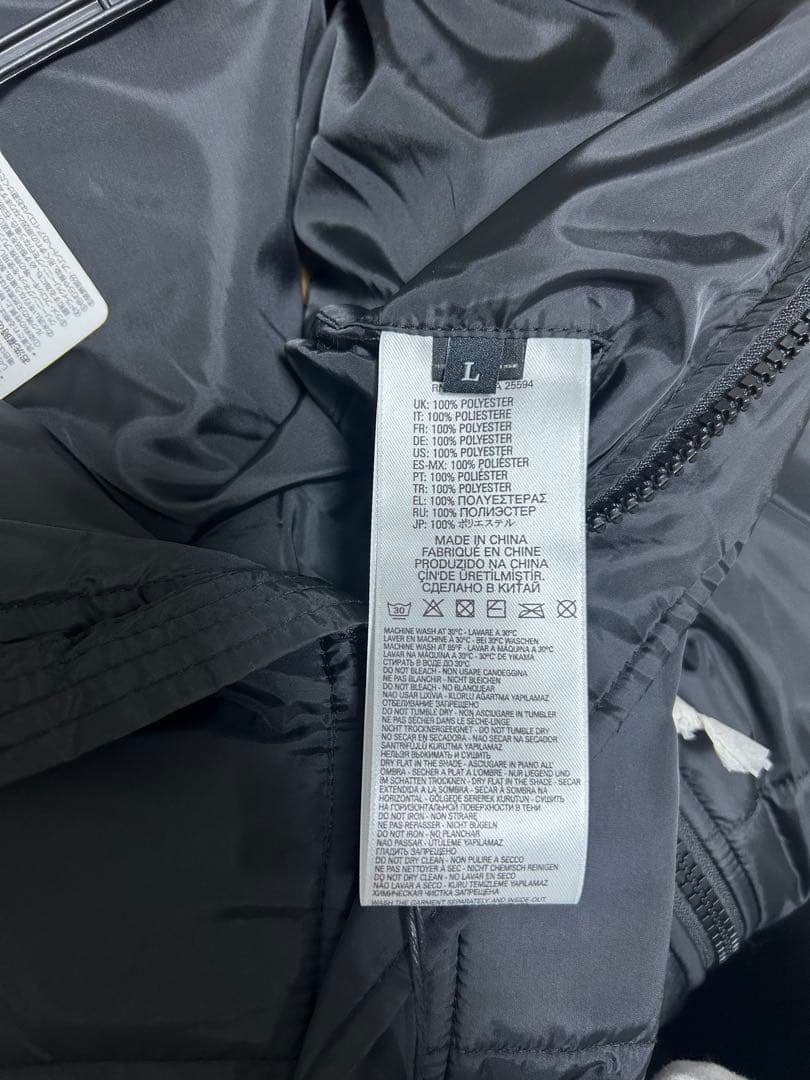 DIESEL ブラック ダウンベスト フード付き　L