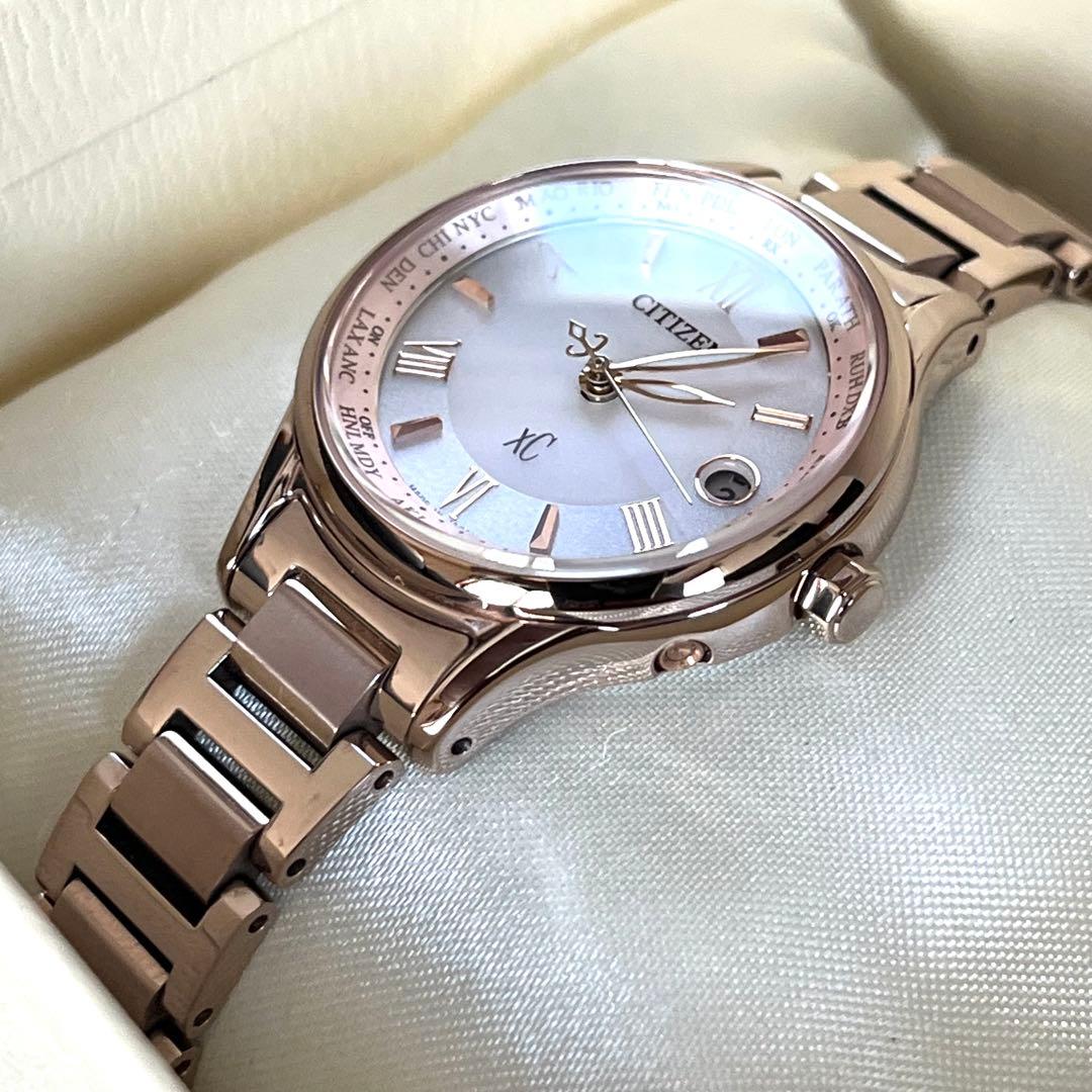 【美品】CITIZEN クロスシー xC ソーラー電波 ピンクゴールド