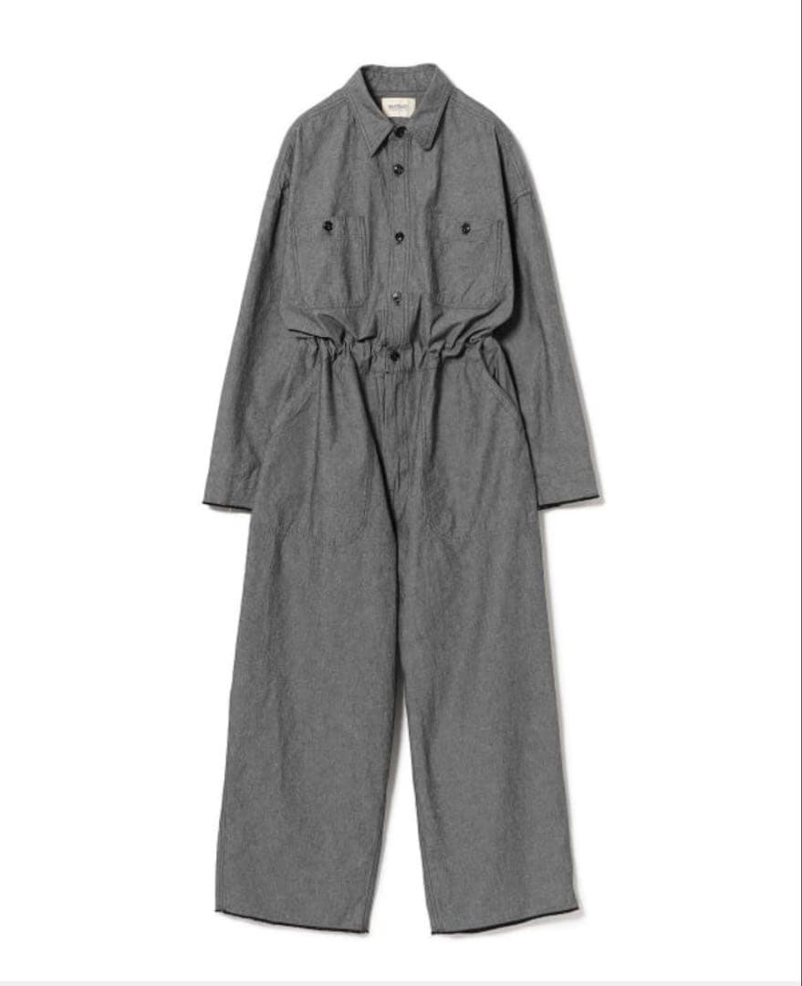 BEAMS BOYシャンブレーステンシルオールインワン