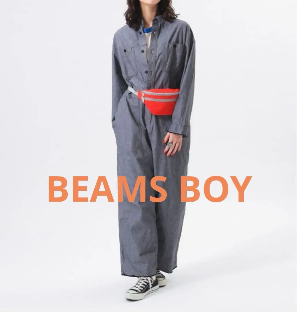 BEAMS BOYシャンブレーステンシルオールインワン