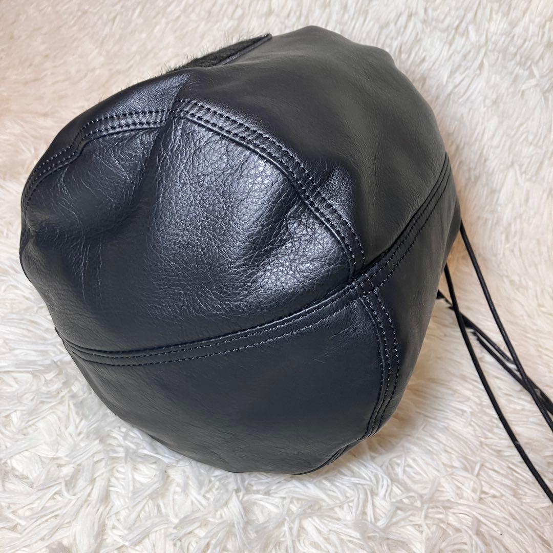 ☆希少美品☆ SLOW＆CO BEAMS 巾着バッグ 極美品 レザー 牛革