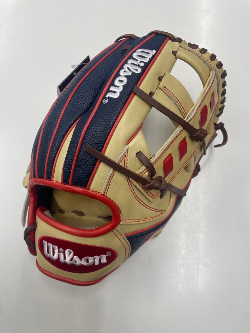 よ*ー様 新品 ウィルソン デュアル 軟式内野手用グラブ 右投用 ブロンド×ネイ