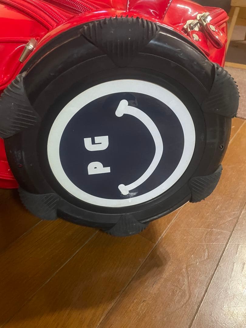 PEARLY GATES エナメルキャディバッグ レッド