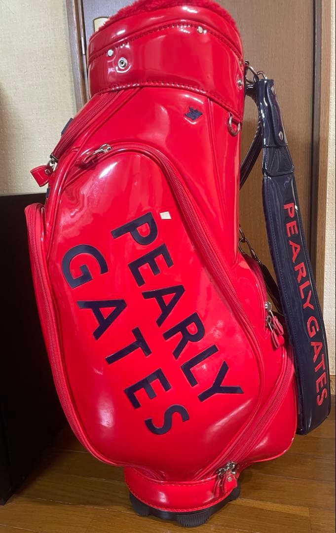 PEARLY GATES エナメルキャディバッグ レッド