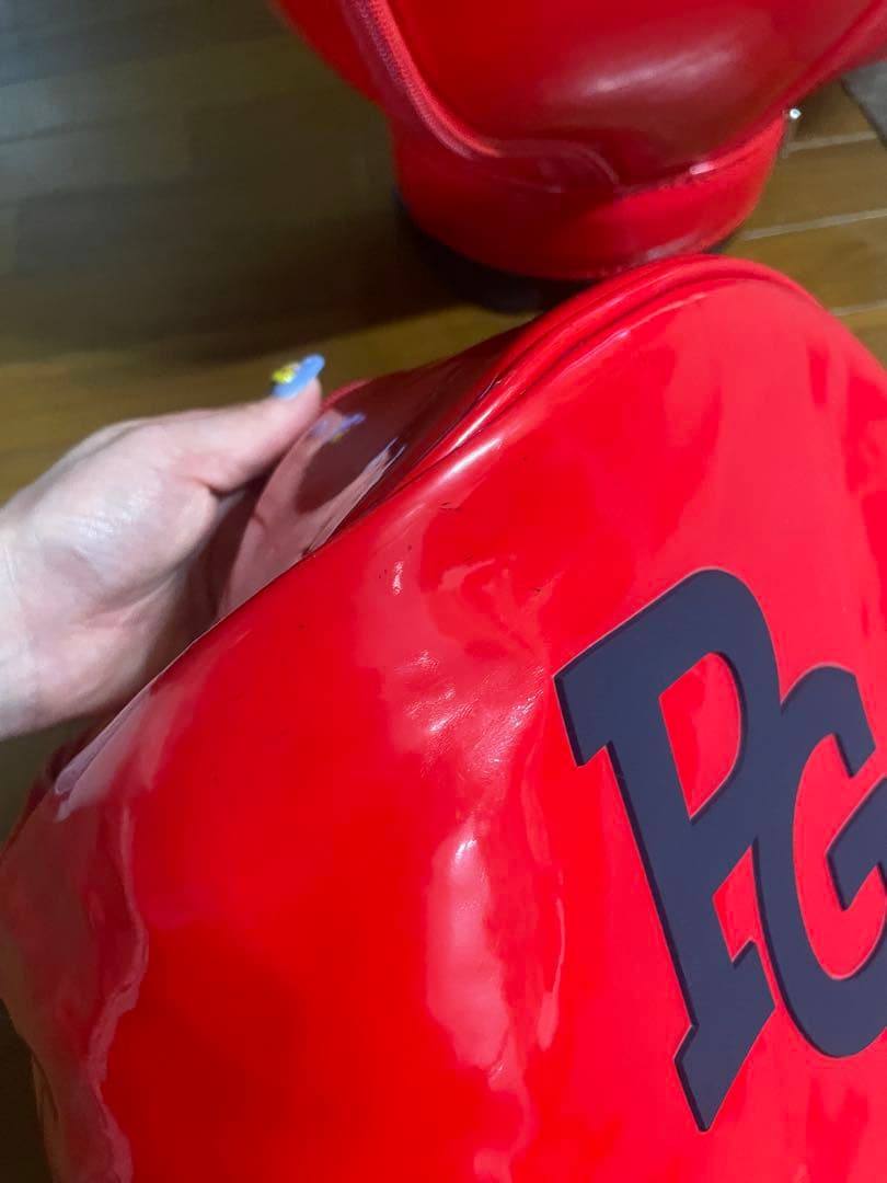 PEARLY GATES エナメルキャディバッグ レッド