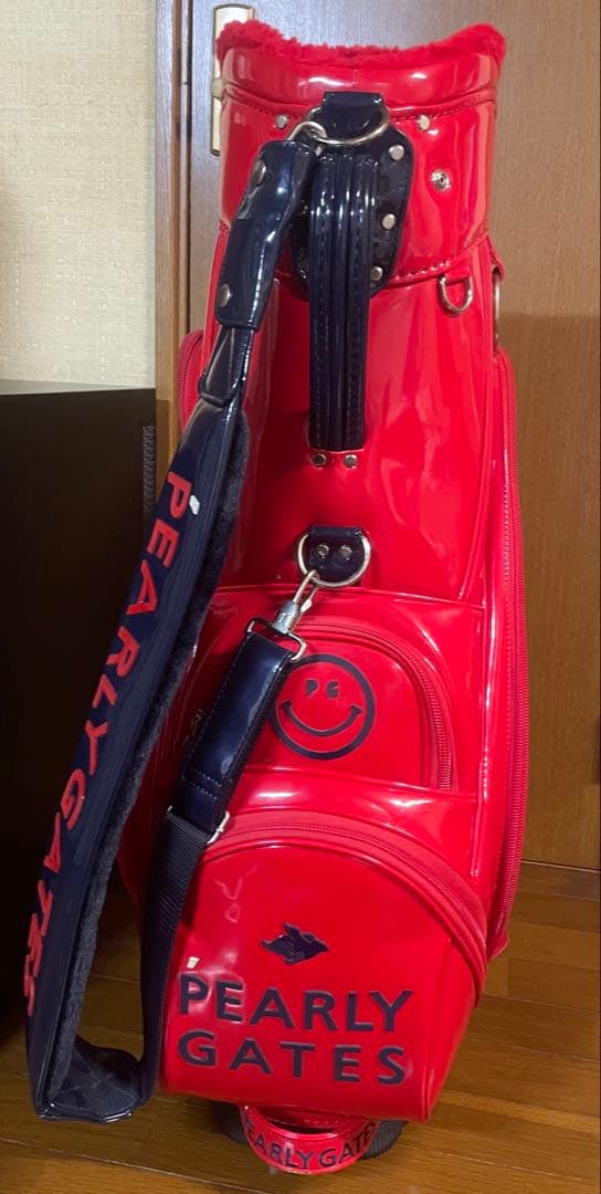 PEARLY GATES エナメルキャディバッグ レッド