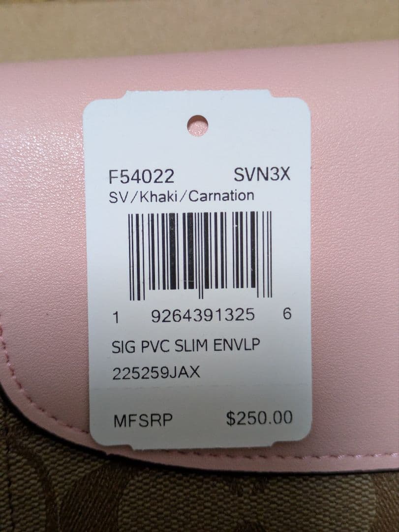 コーチ 長財布 レディース COACH F54022 ピンク/シグネチャー