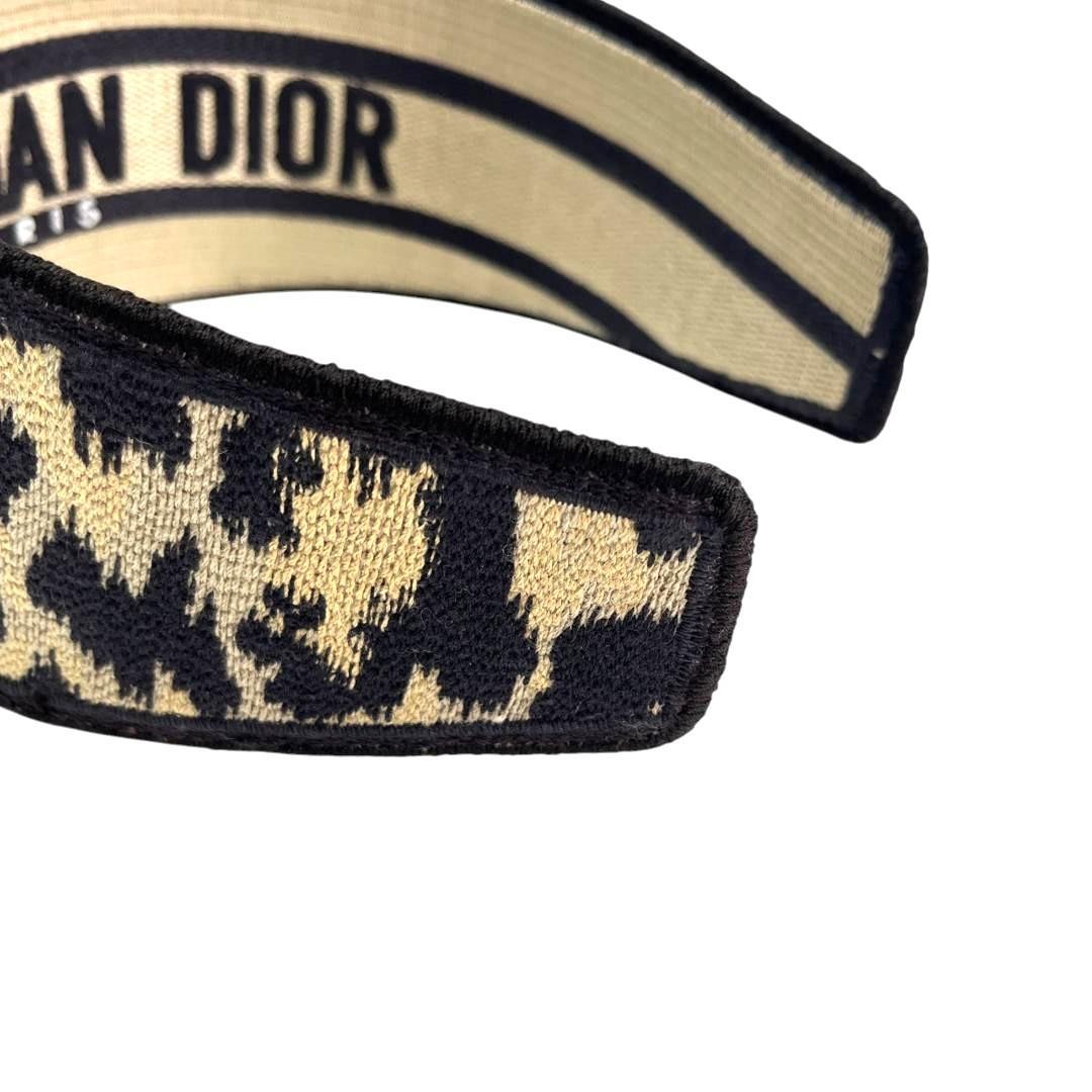 美品 Dior ディオール オブリーク カチューシャ ヘッドバンド レオパード