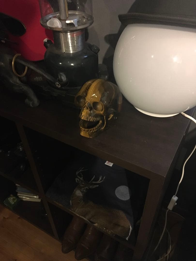 タイガーアイ　置物　頭蓋骨　SKULLオブジェ　巨大　天然石
