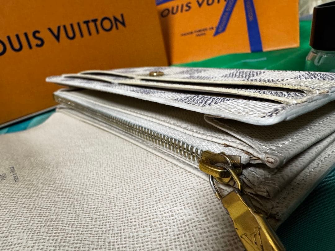 ルイヴィトン ポルトフォイユサラ ダミエアズール 長財布 良品