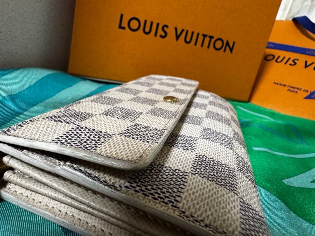 ルイヴィトン ポルトフォイユサラ ダミエアズール 長財布 良品