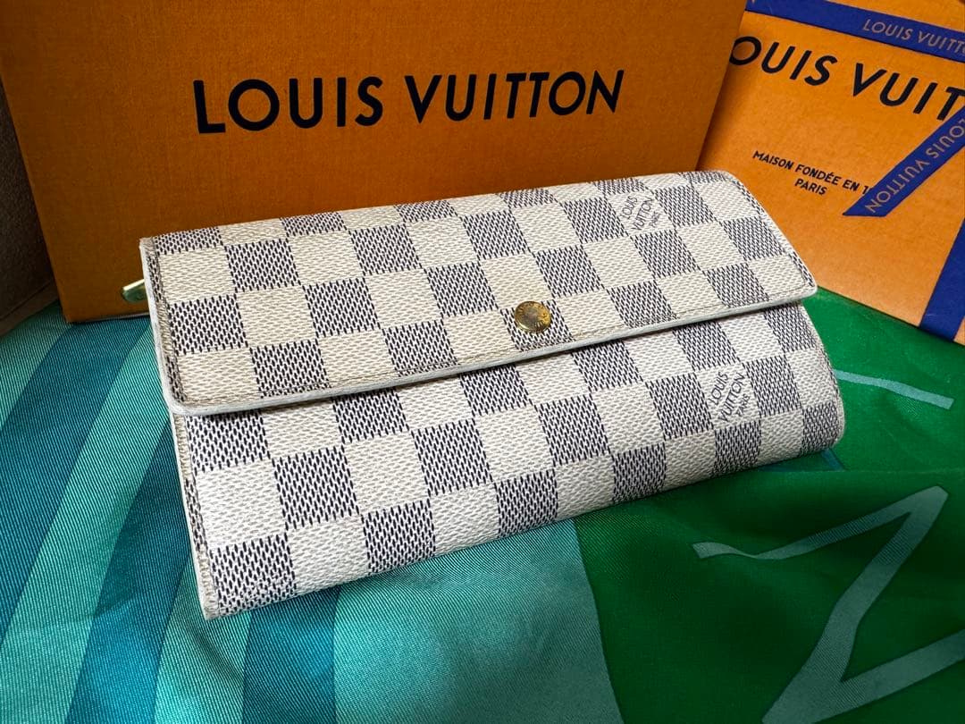 ルイヴィトン ポルトフォイユサラ ダミエアズール 長財布 良品