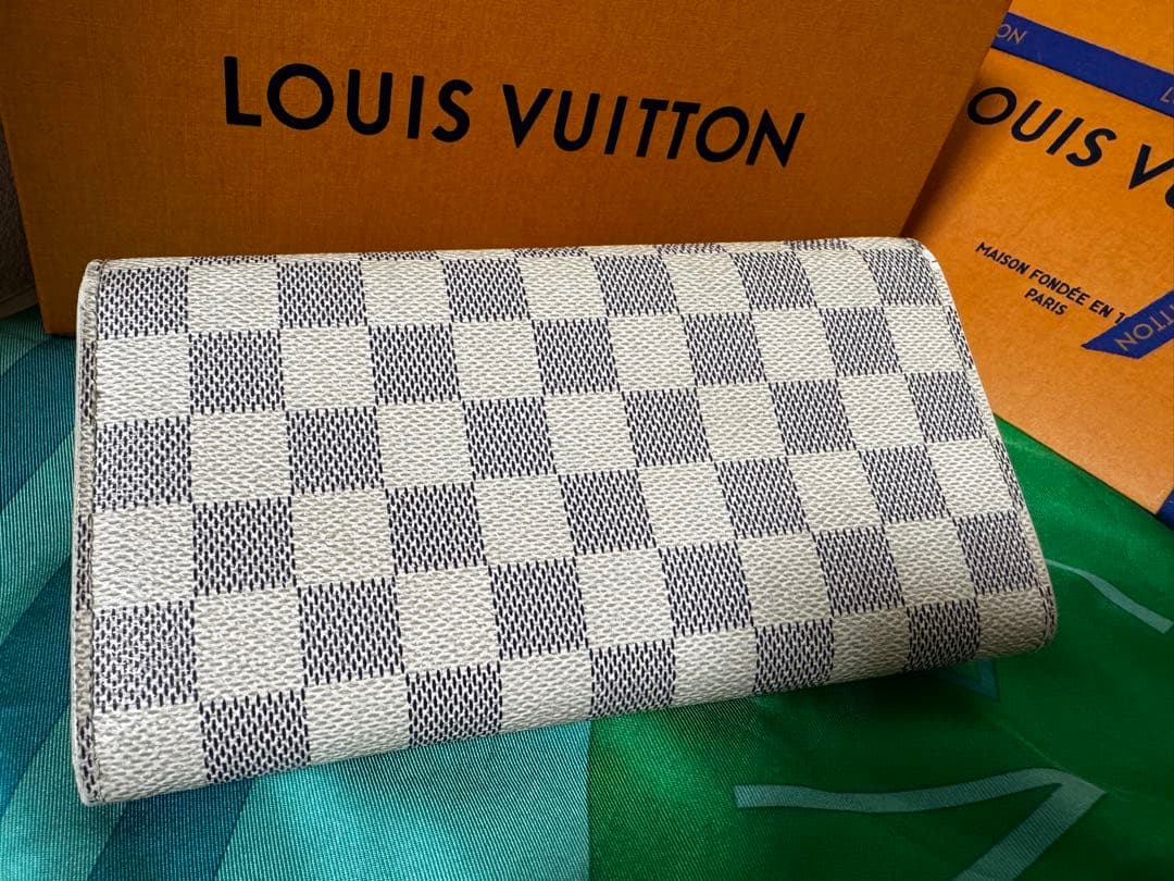 ルイヴィトン ポルトフォイユサラ ダミエアズール 長財布 良品