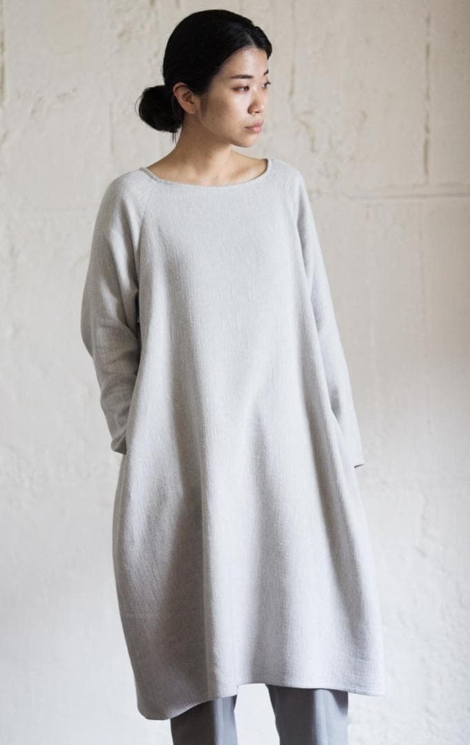 ヨーガンレール☆20年秋☆リネンコットン二重織バルーンOPチャコール☆美品です