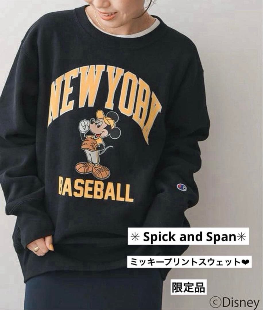 Spick and Span ✖️Champion ミッキープリントスウェット