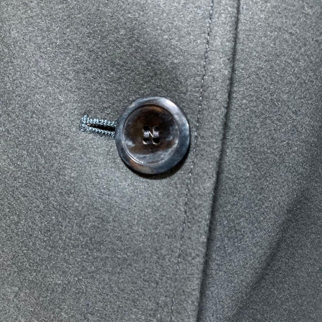 極美品　ジルサンダーネイビー　バルカラー　ロングコート　32 ウール　ブルー