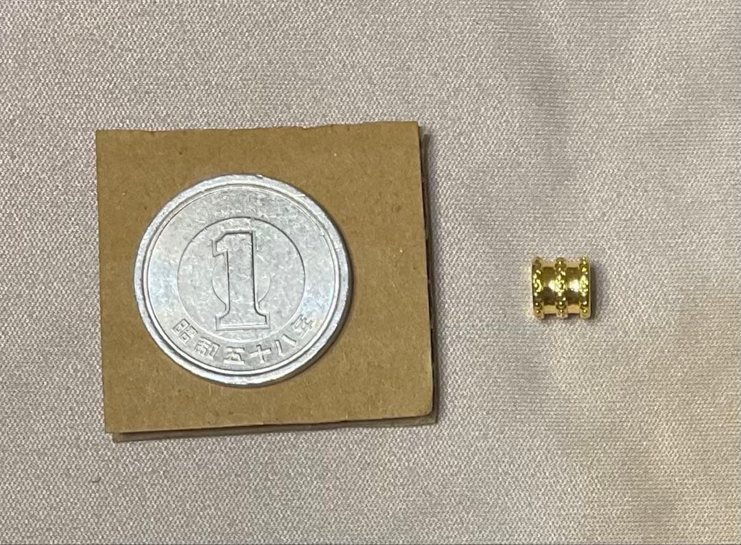 K24刻印　筒のペンダントトップ　約5mm　Mal.レレレさん☆