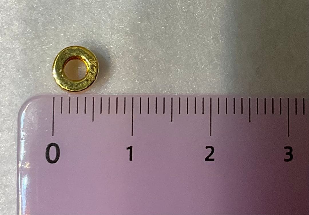 K24刻印　筒のペンダントトップ　約5mm　Mal.レレレさん☆