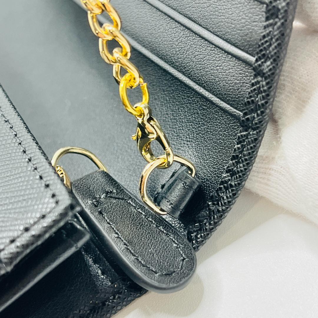 未使用 Vivienne Westwood 長折財布 黒 シンプル チェーン