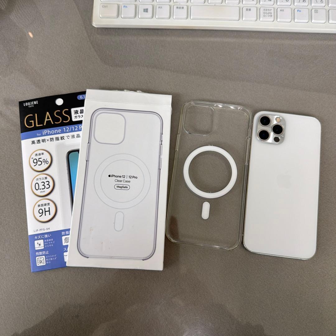 iPhone12 pro シルバー 256GB Simフリー 純正クリアケース付