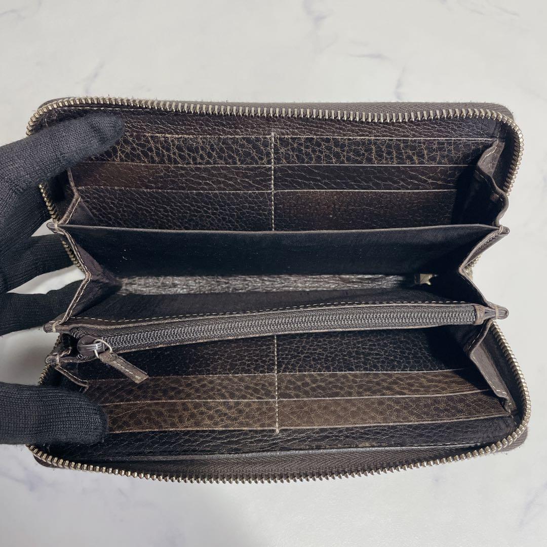 美品✨GUCCI ラウンドファスナー GGシマ バンブー ブラウン 長財布