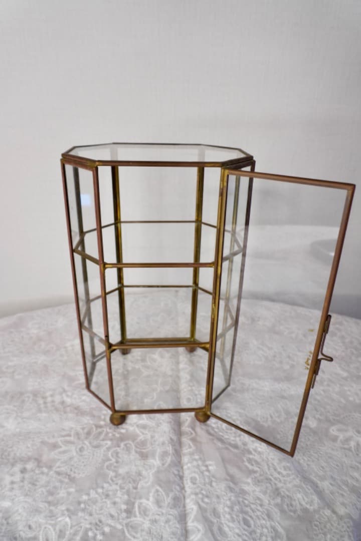 ガラスショーケース ジュエリーケース ヴィンテージ 真鍮