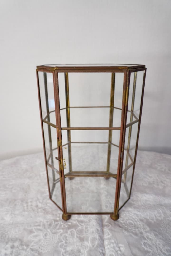 ガラスショーケース ジュエリーケース ヴィンテージ 真鍮
