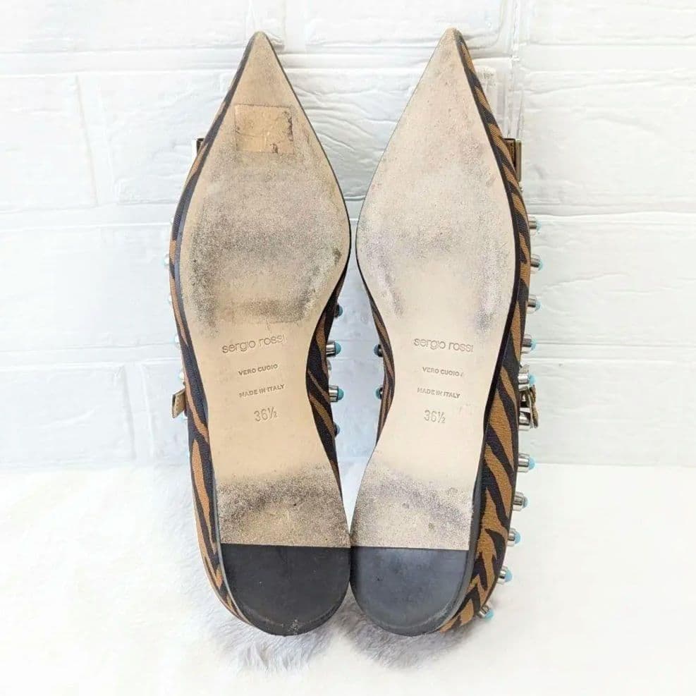 ✨希少✨セルジオロッシ ターゴイズ バレエシューズ フラットシューズ