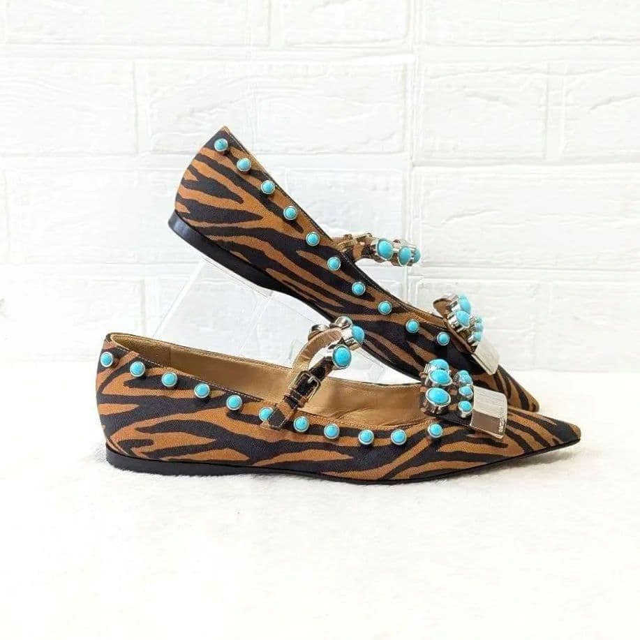 ✨希少✨セルジオロッシ ターゴイズ バレエシューズ フラットシューズ