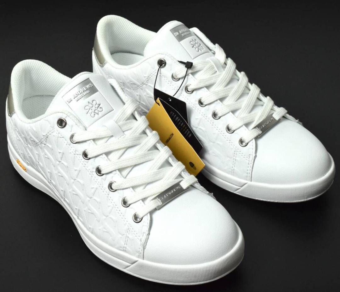 未使用3.7万 セントアンドリュース スパイクレスシューズ 25.5〜26 白