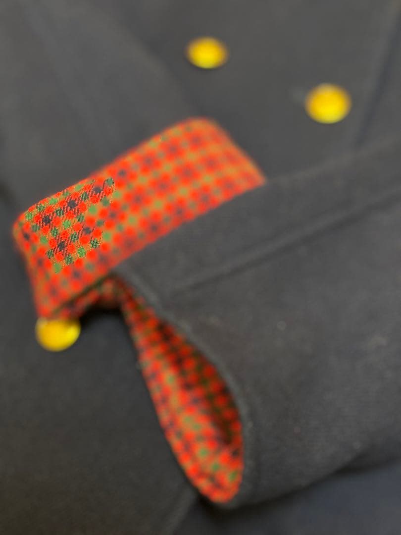 激レア 希少 旧タグ 金ボタン ファミリア チェック Pコート 120