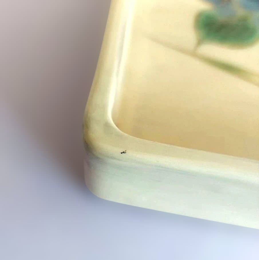 清水焼　京焼【土淵陶あん】あじさい　スクエア皿　角皿　大皿