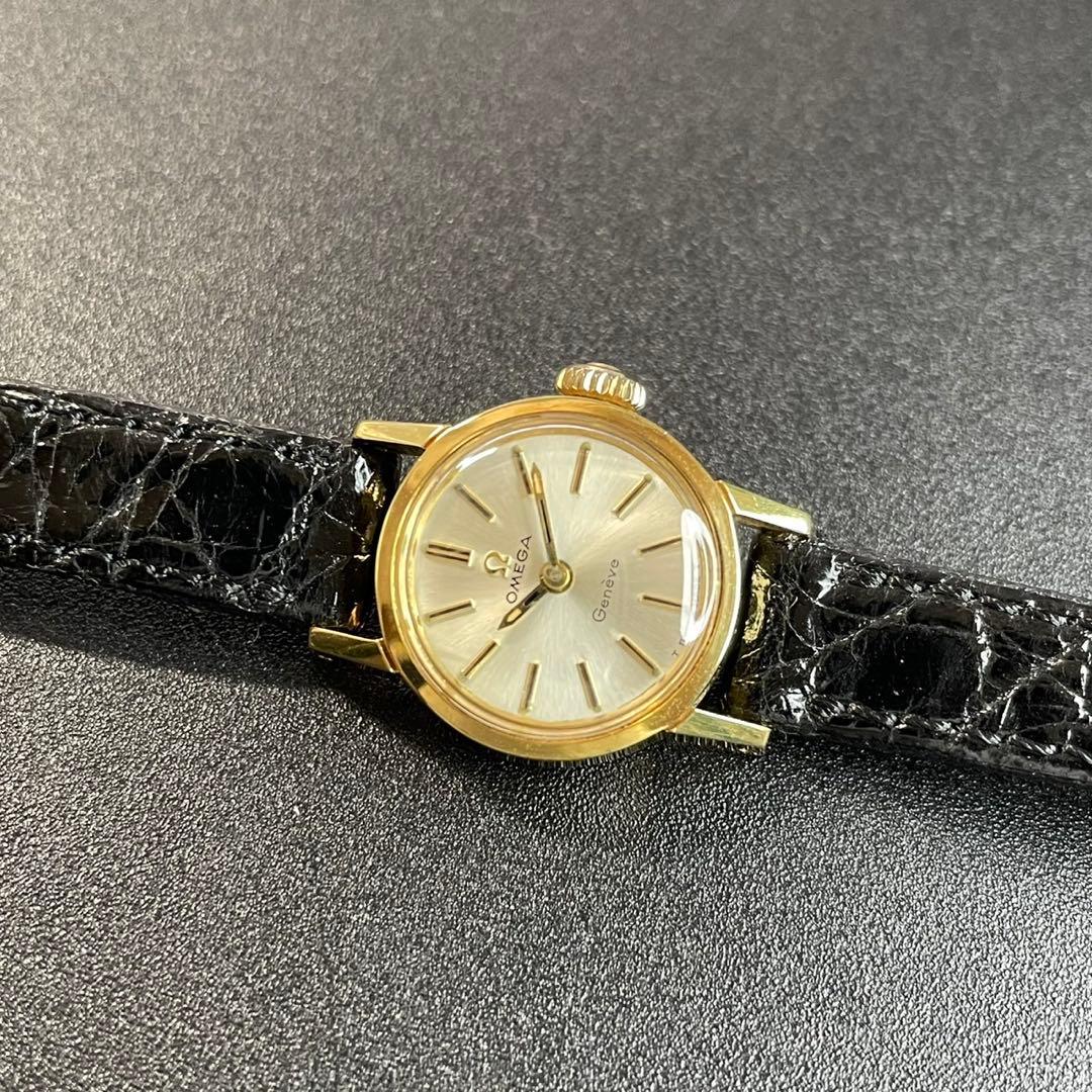 【美品 稼働品】オメガ ジュネーブ 腕時計 手巻き レディース ゴールド 正規品