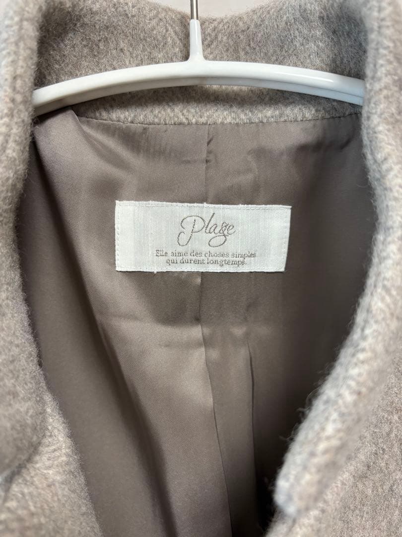 Plage MANTECOスタンドカラーコート　ベージュ 38