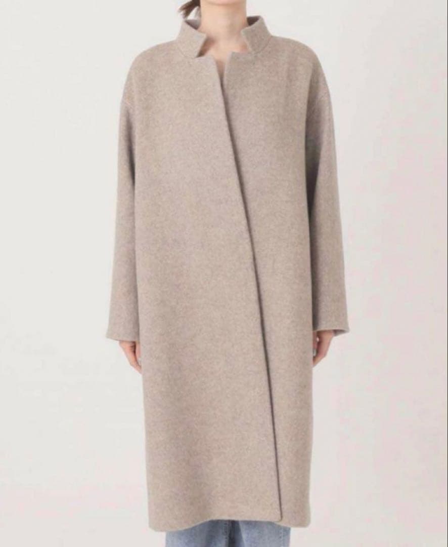 Plage MANTECOスタンドカラーコート　ベージュ 38
