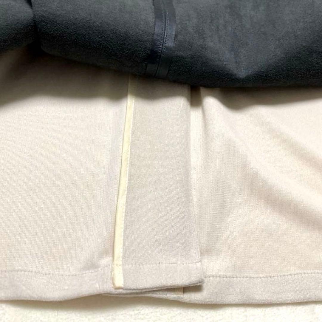 ★田中野夫★サポートサーフェス　エコレザー　切替　ロングワンピース　配色