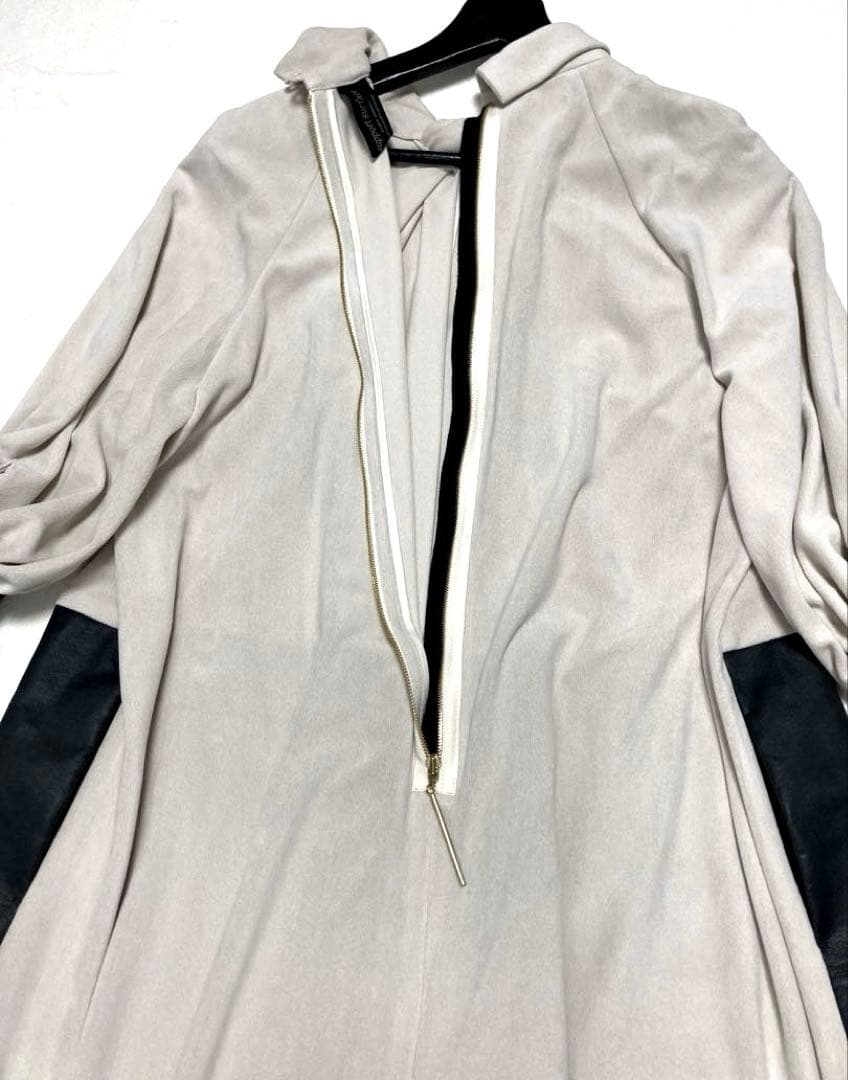 ★田中野夫★サポートサーフェス　エコレザー　切替　ロングワンピース　配色