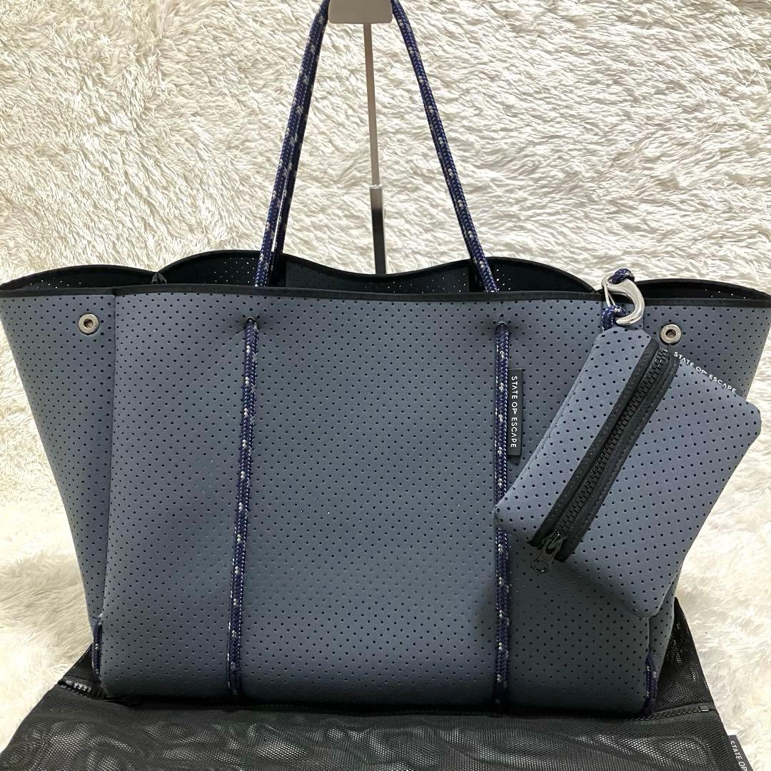 美品✨ ステイトオブエスケープ　ピューター　エスケープトート　大容量