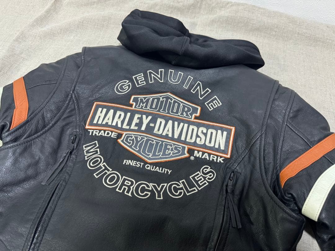 Harley-Davidson レディース パーカー付き 本革ジャケット S