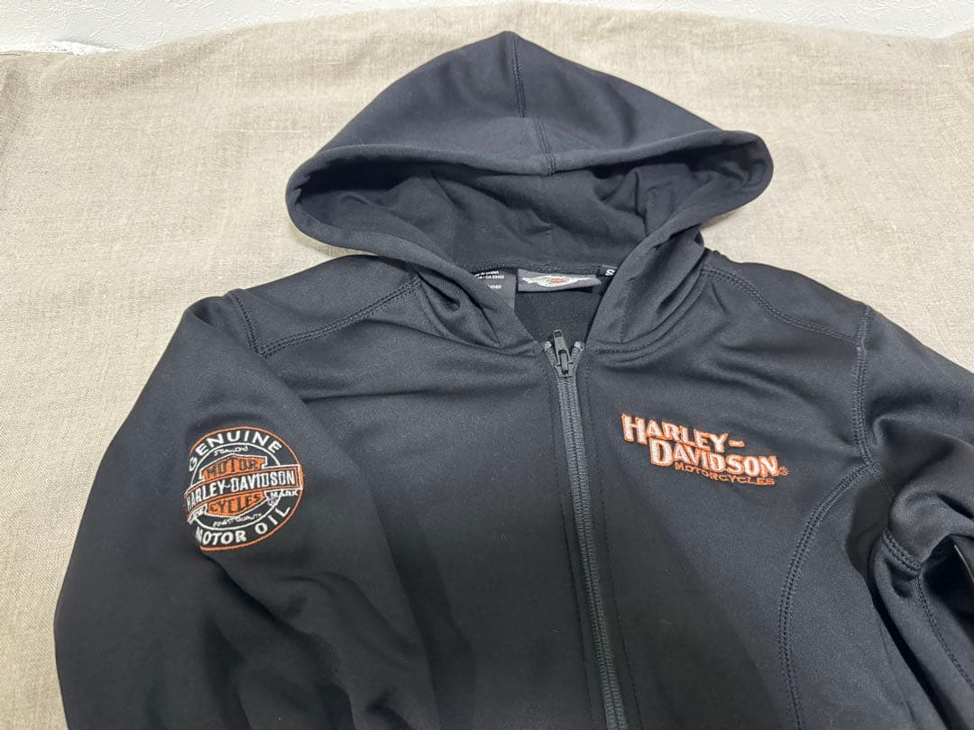 Harley-Davidson レディース パーカー付き 本革ジャケット S