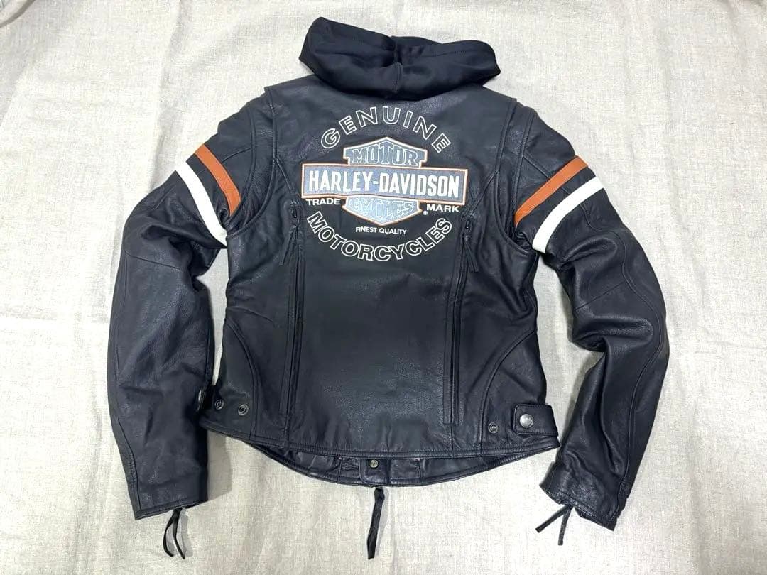 Harley-Davidson レディース パーカー付き 本革ジャケット S