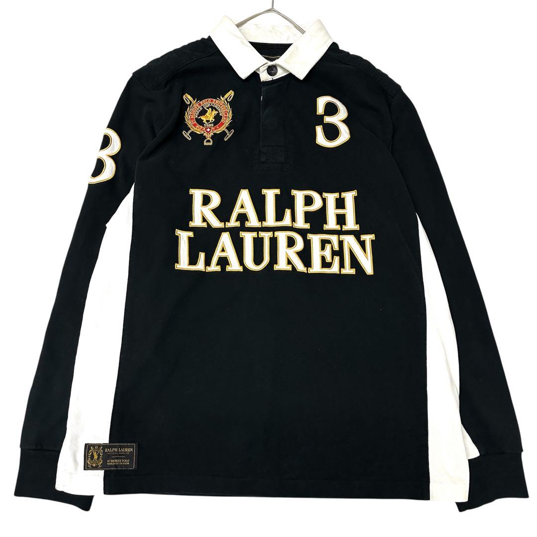 90's ラルフローレン×サンモリッツ ワールドカップ 長袖 ラガーシャツ
