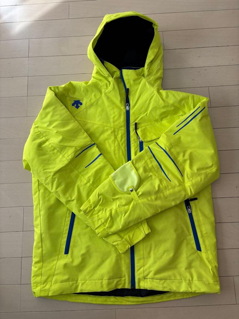 DESCENTE スキーウェアセット 蛍光イエロー/青