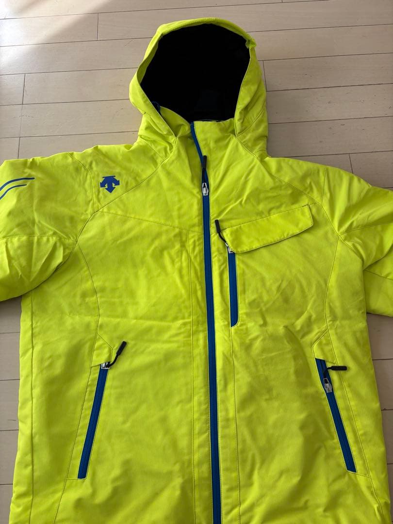 DESCENTE スキーウェアセット 蛍光イエロー/青