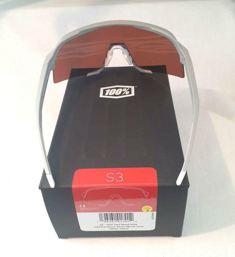 100% S3 Stone Grey クリムゾン ワンハンドレッド サングラス