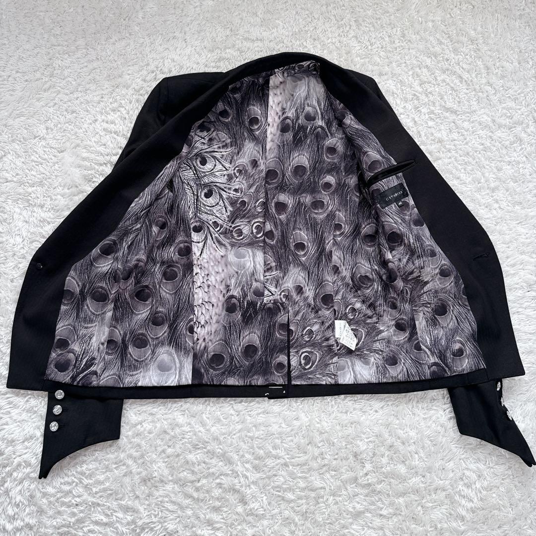 CIVARIZE 黒 スーツ セットアップ スリム 裏 総柄 サイズ46